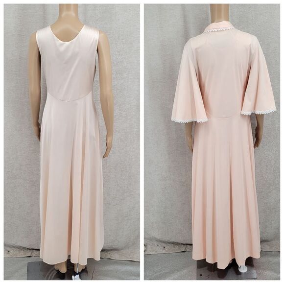 Vanity Fair Vintage Peach Goddess Nightgown and Peignoir Robe Set Feminine - Picture 4 of 16